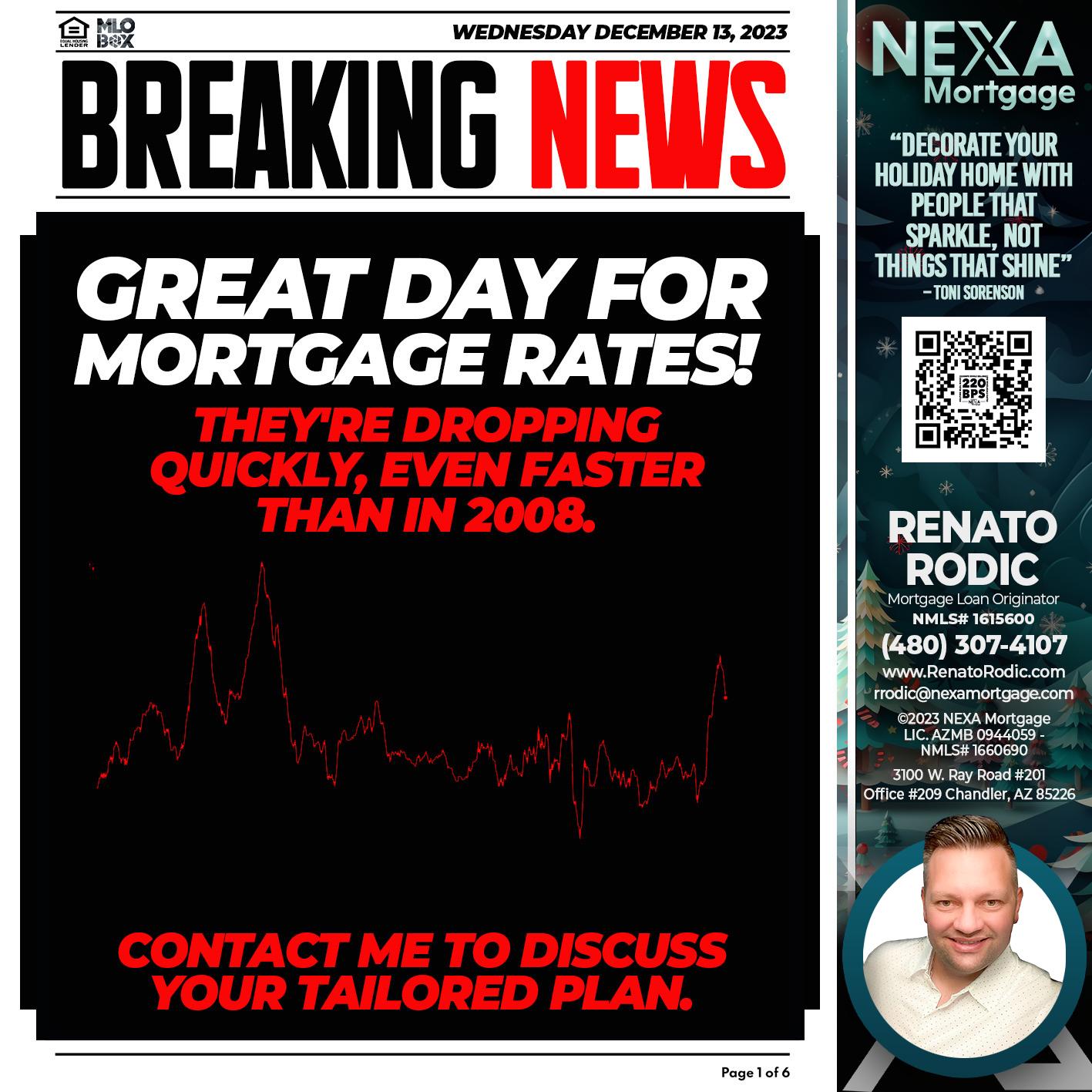 BREAKING NEWS 2 - Renato Rodic -Mortgage Loan Originator