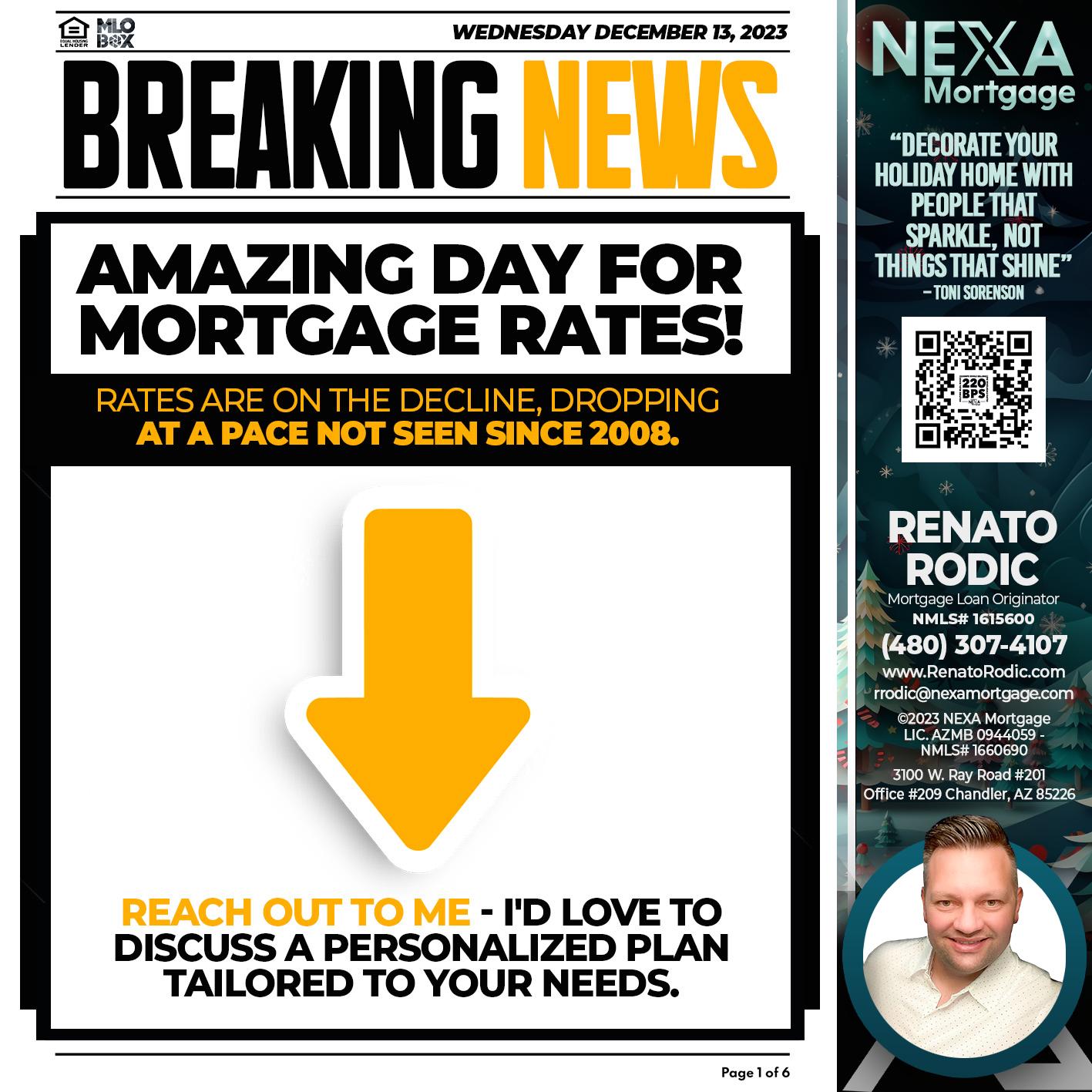 BREAKING NEWS 3 - Renato Rodic -Mortgage Loan Originator