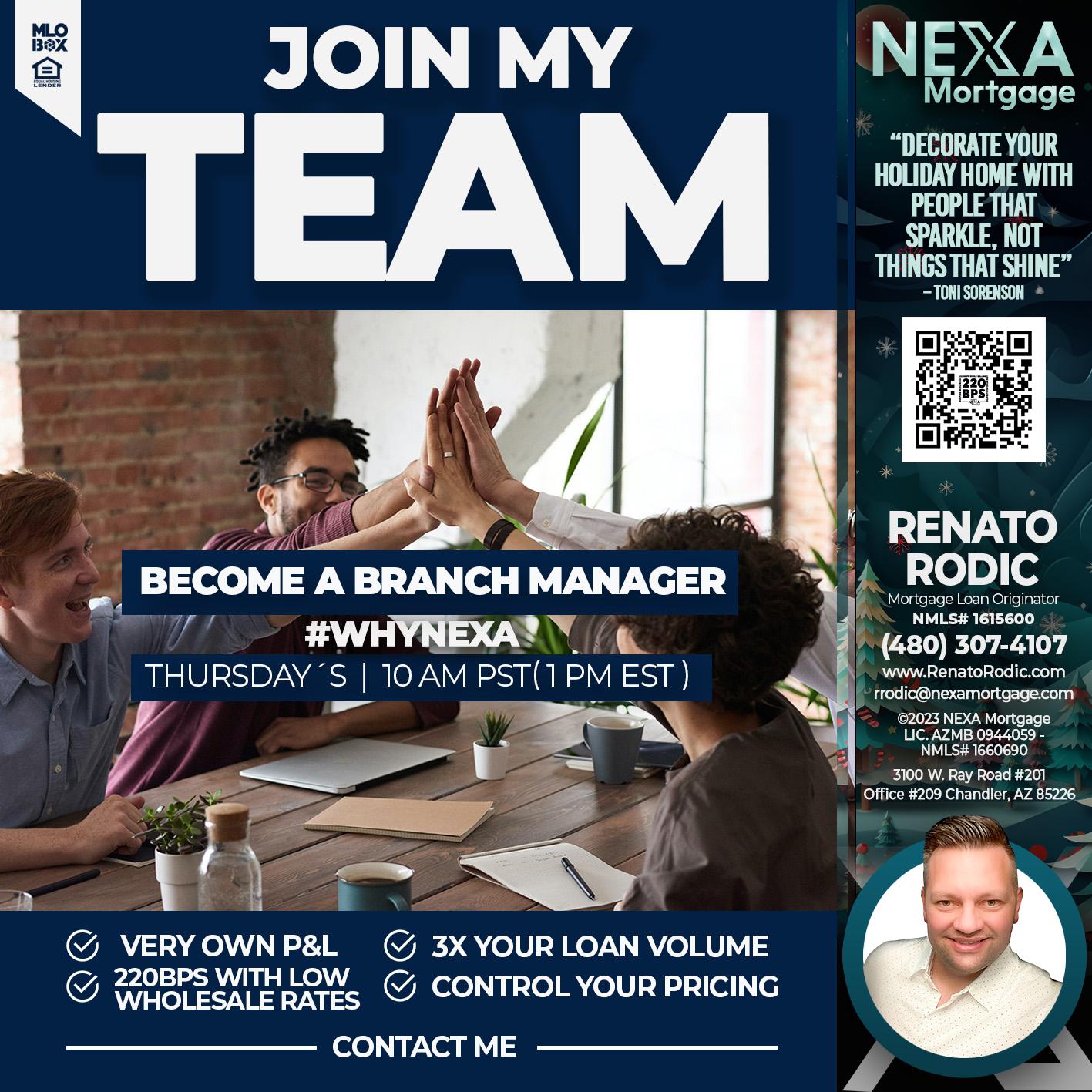 join my team - Renato Rodic -Mortgage Loan Originator