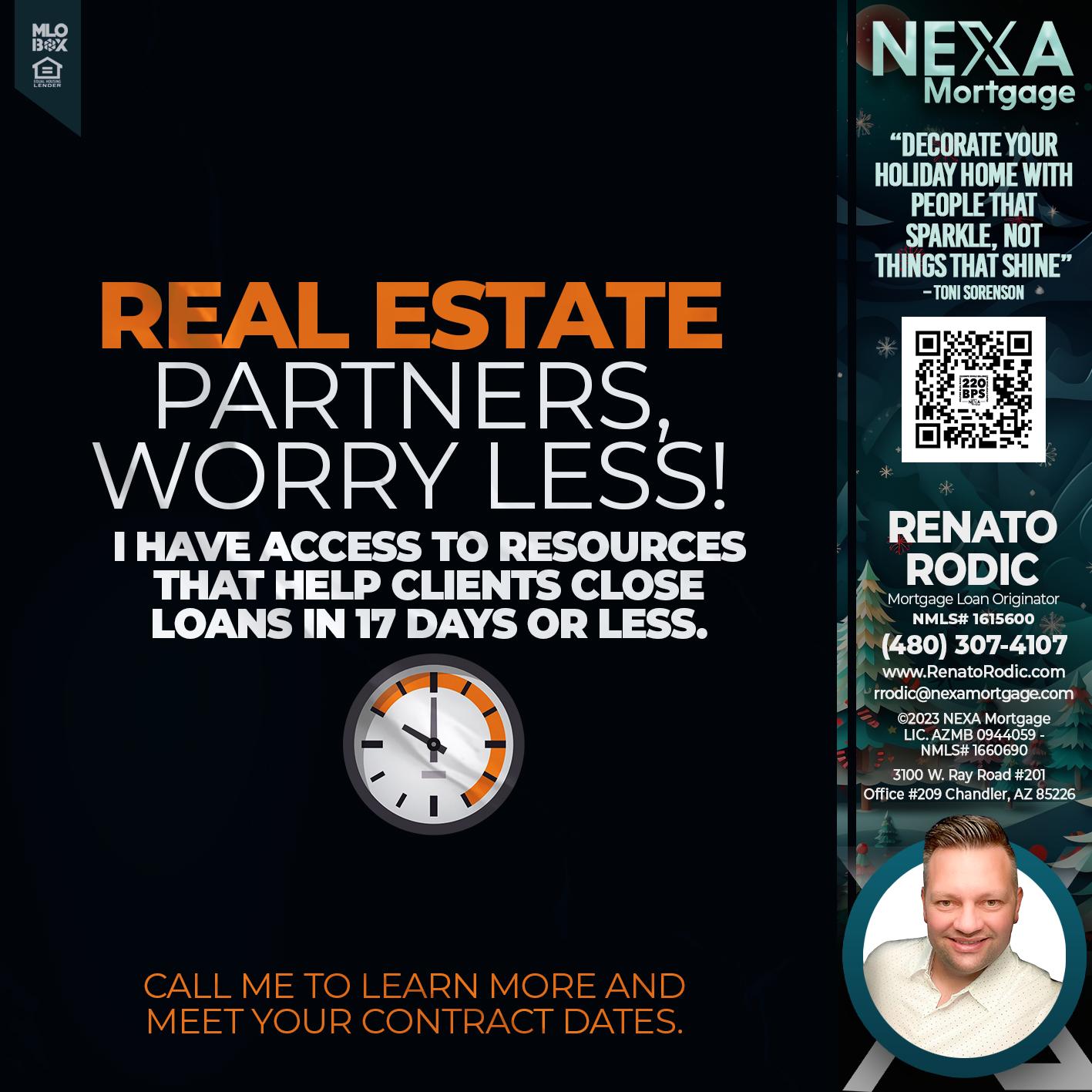 REAL ESTATE PARTNER - Renato Rodic -Mortgage Loan Originator