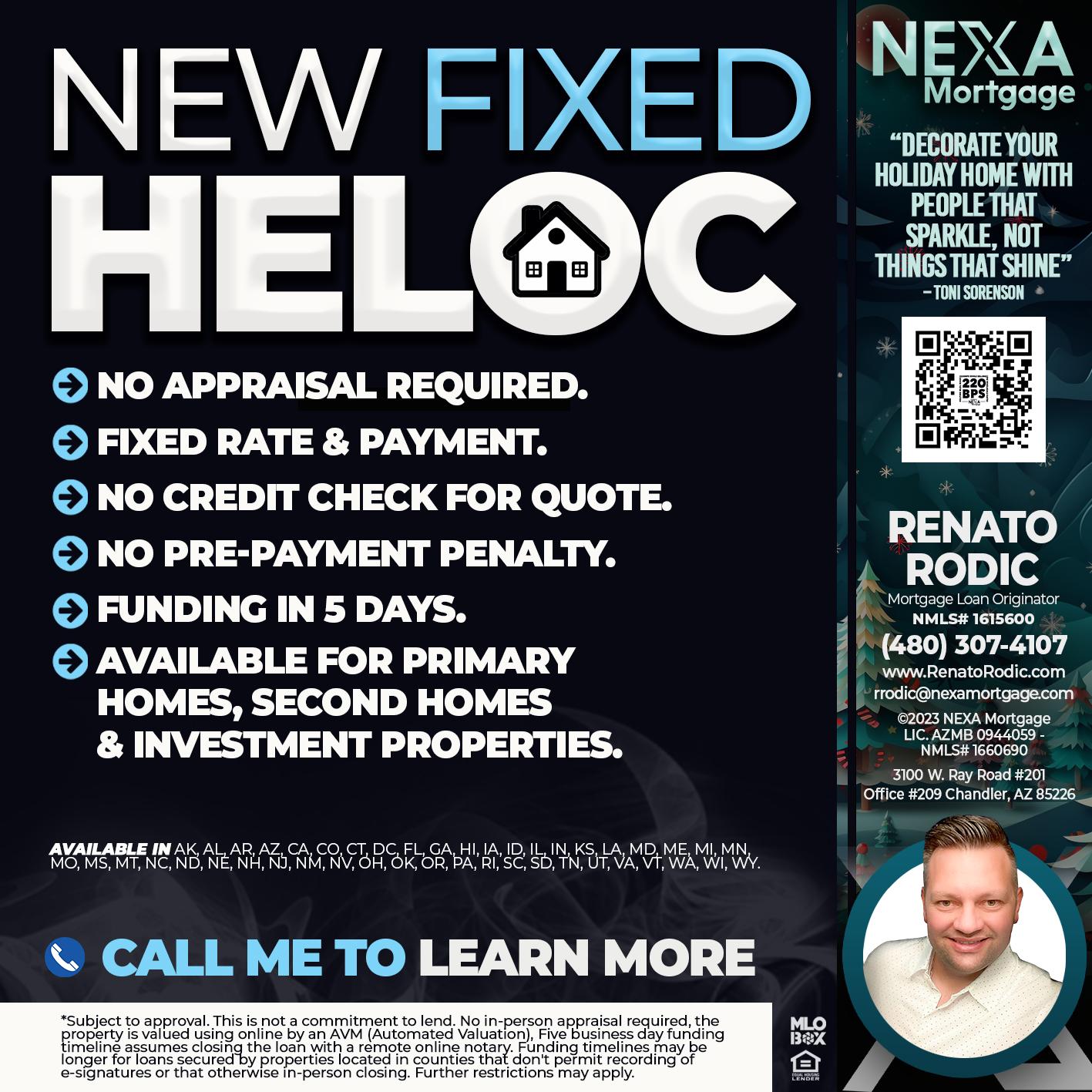 HELOC - Renato Rodic -Mortgage Loan Originator