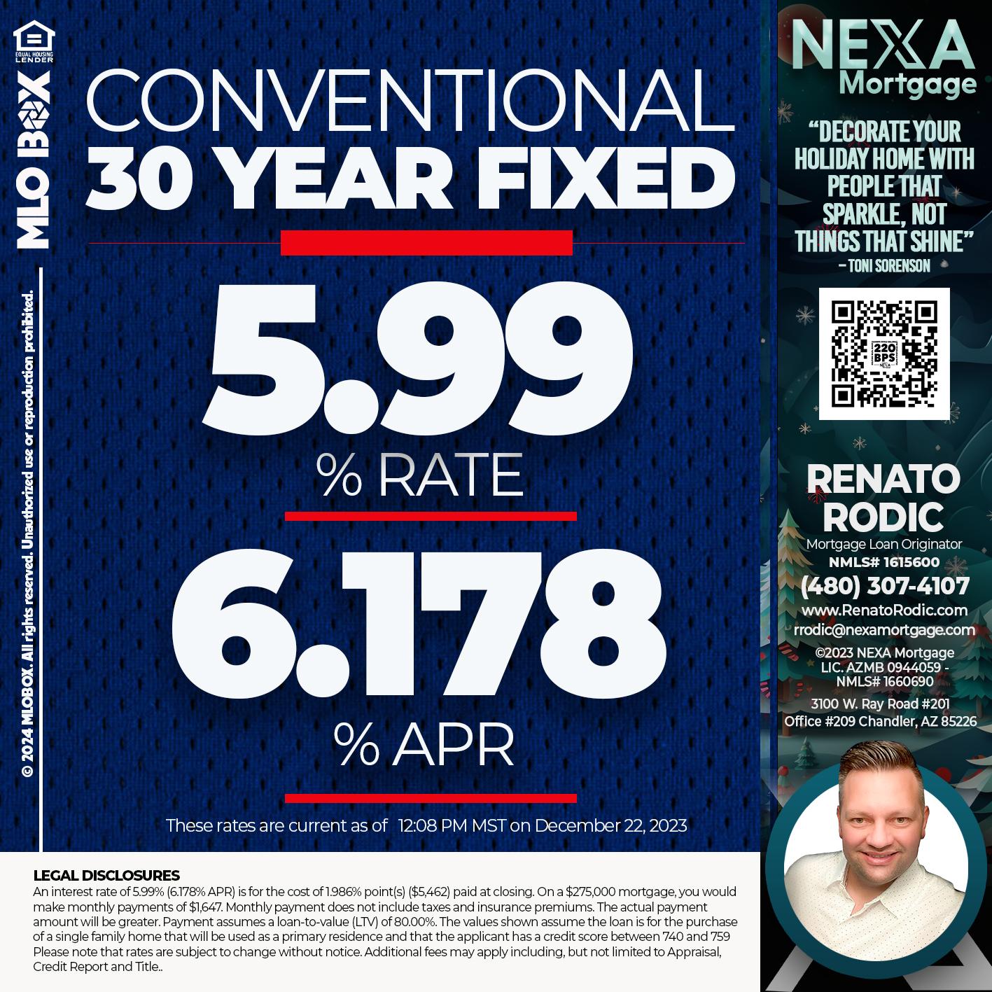 CONVENTIONAL RATES - Renato Rodic -Mortgage Loan Originator