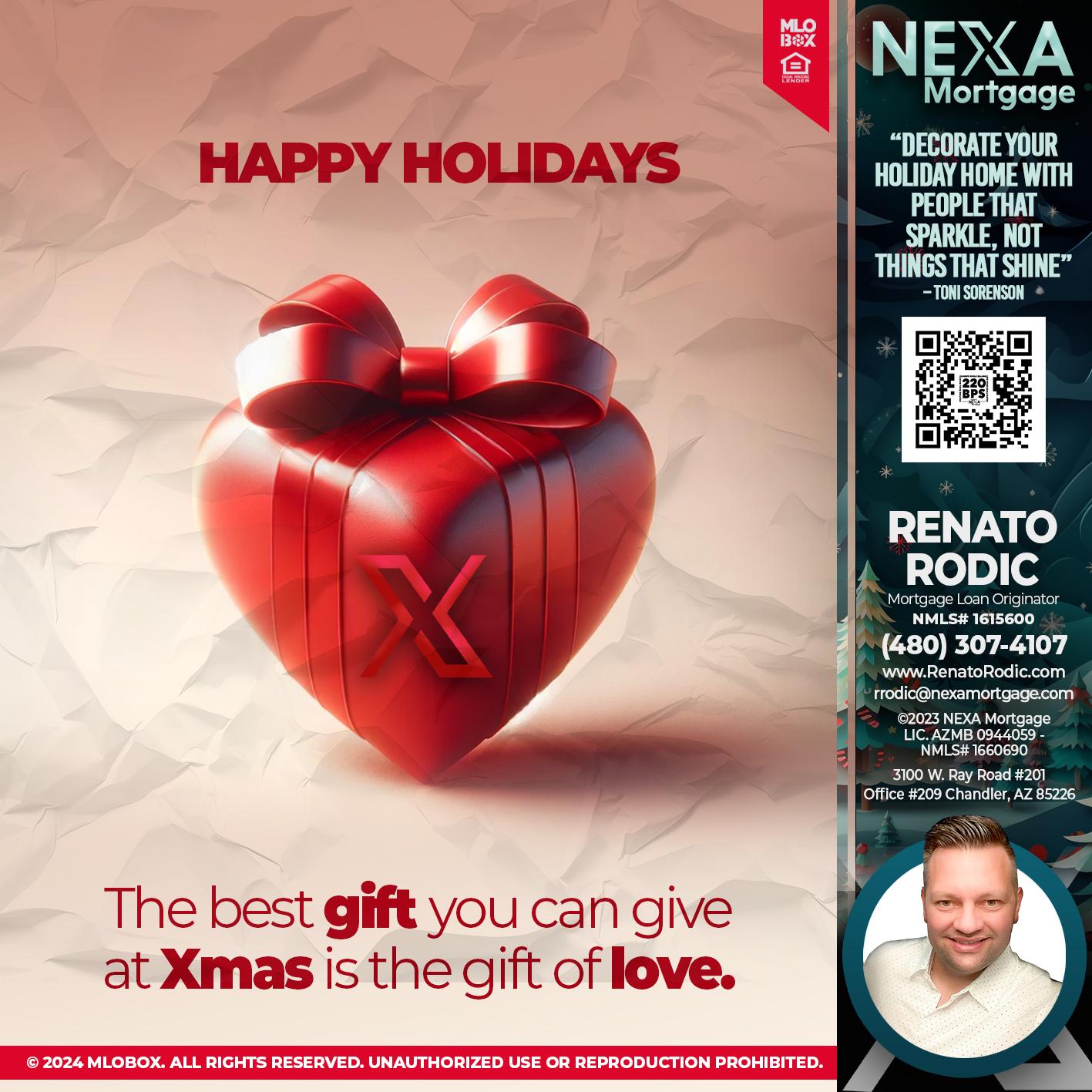 HAPPY HOLIDAYS - Renato Rodic -Mortgage Loan Originator