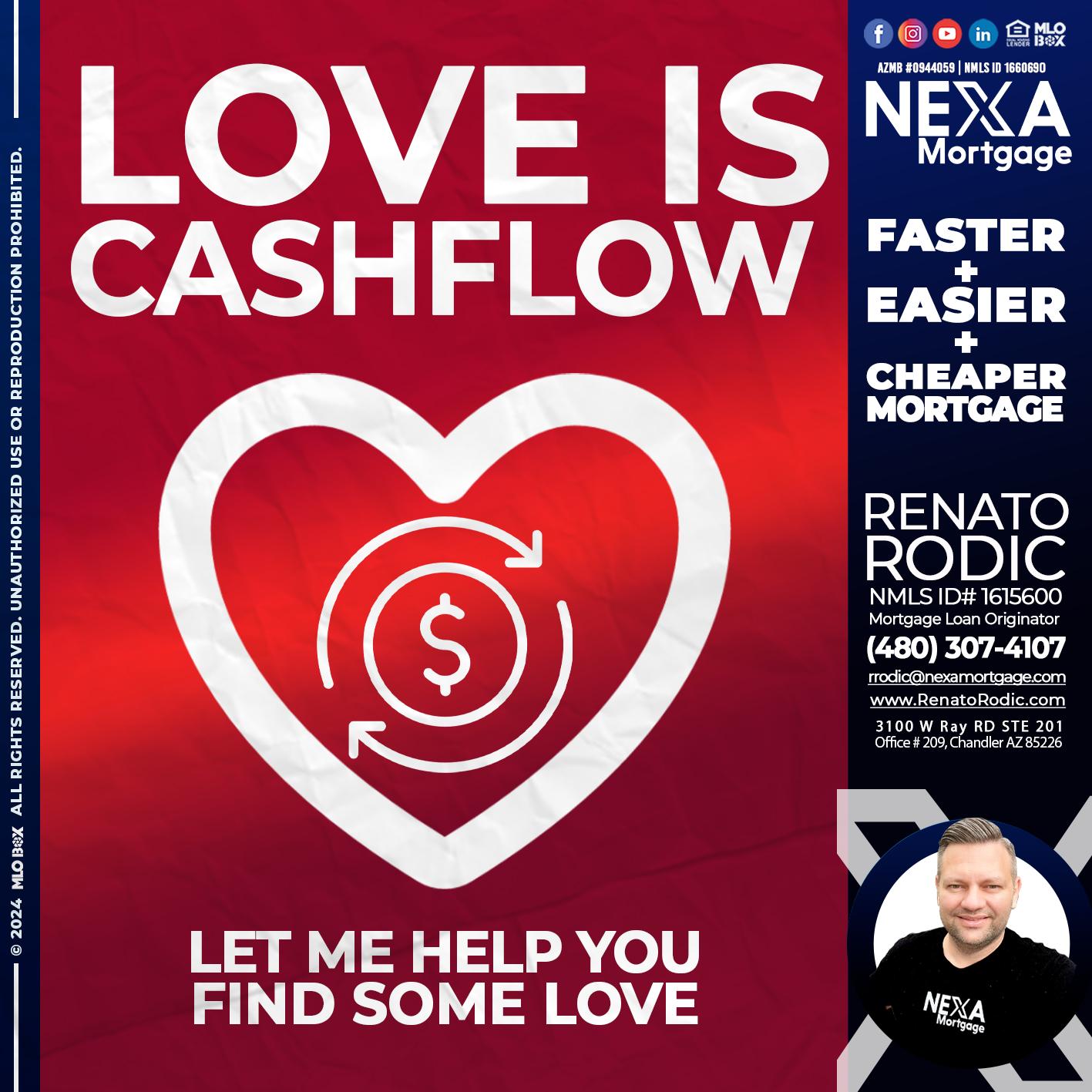 LOVE IS CASHFLOW - Renato Rodic -Mortgage Loan Originator