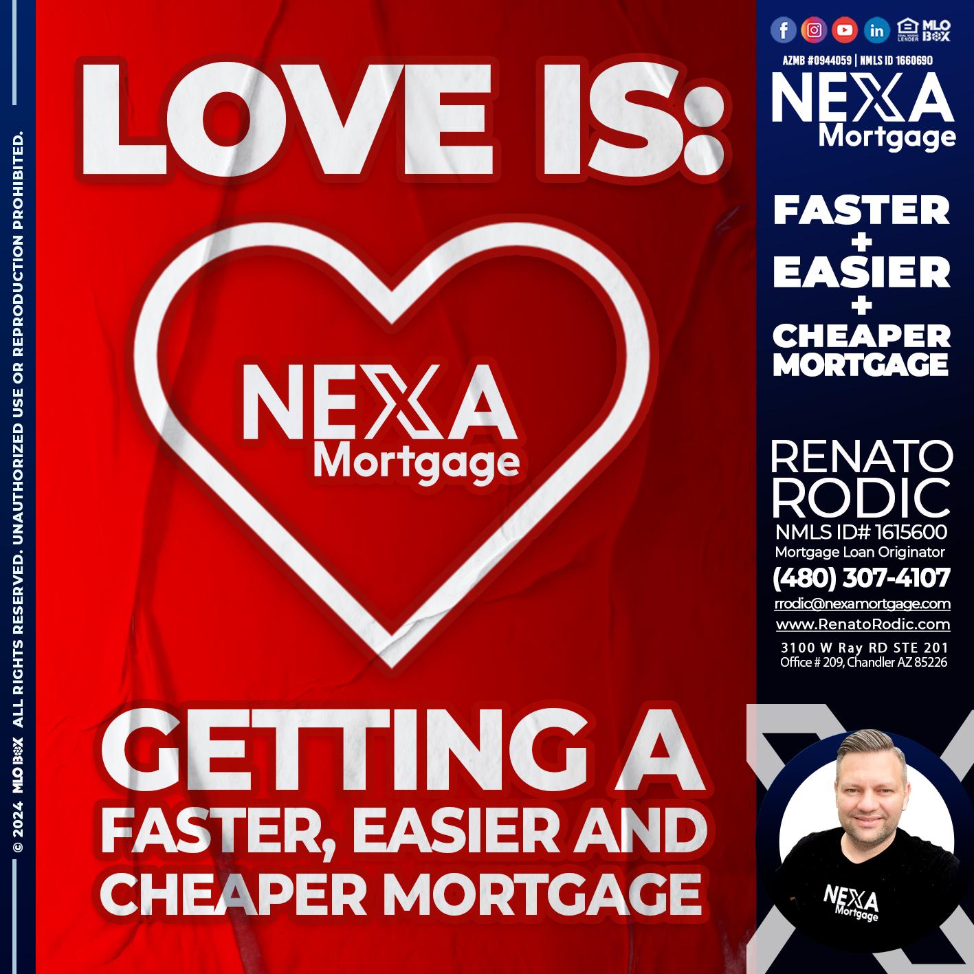 LOVE IS NEXA - Renato Rodic -Mortgage Loan Originator