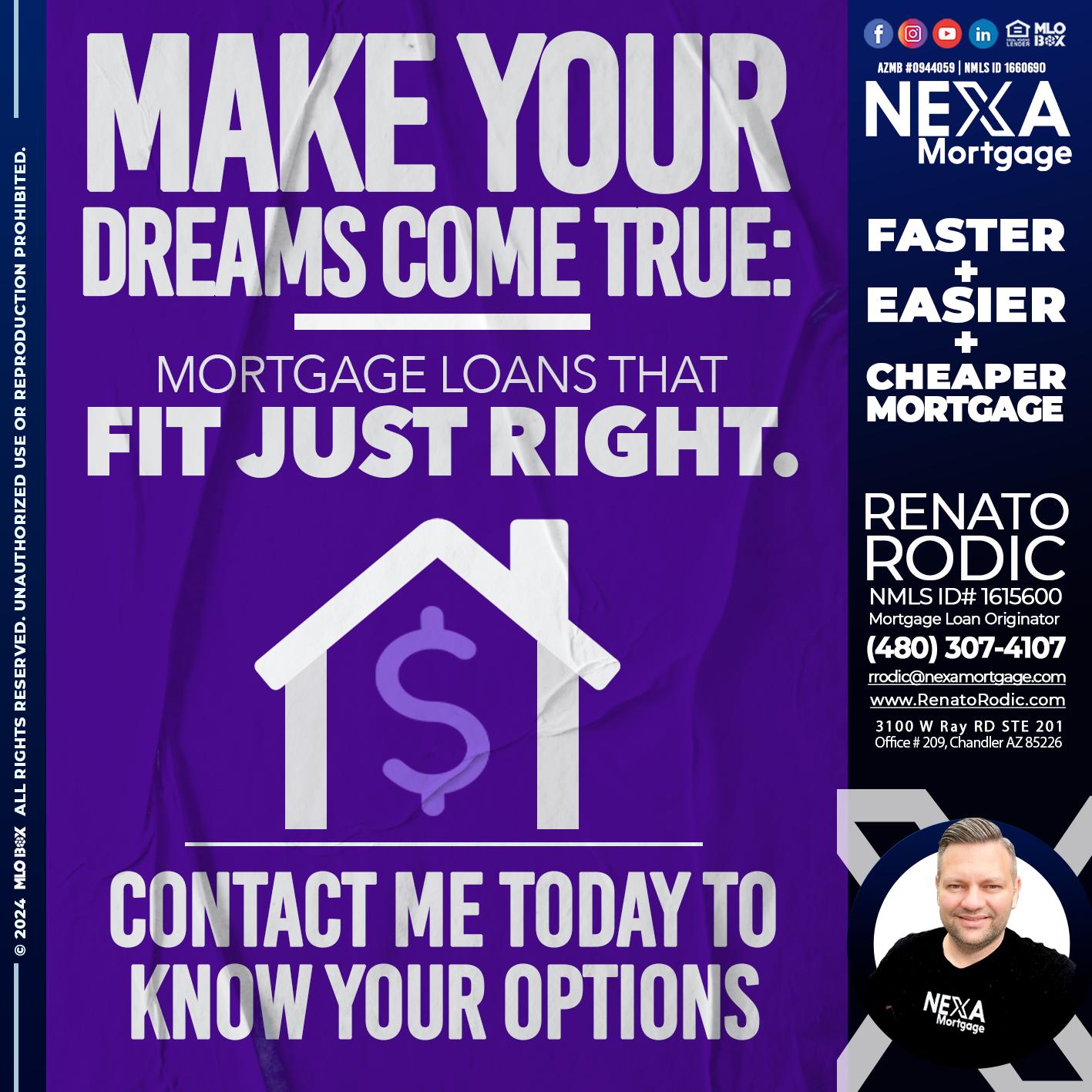 MAKE YOUR DREAMS - Renato Rodic -Mortgage Loan Originator