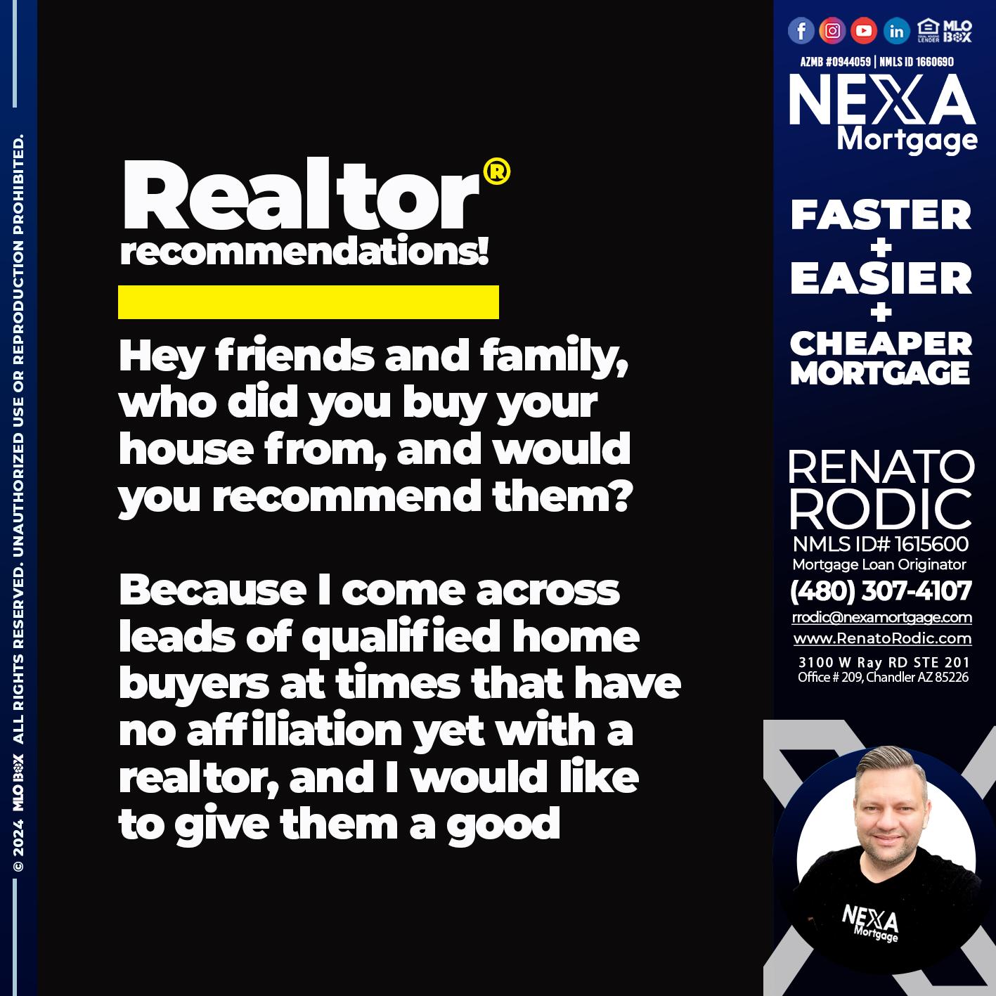 REALTOR - Renato Rodic -Mortgage Loan Originator