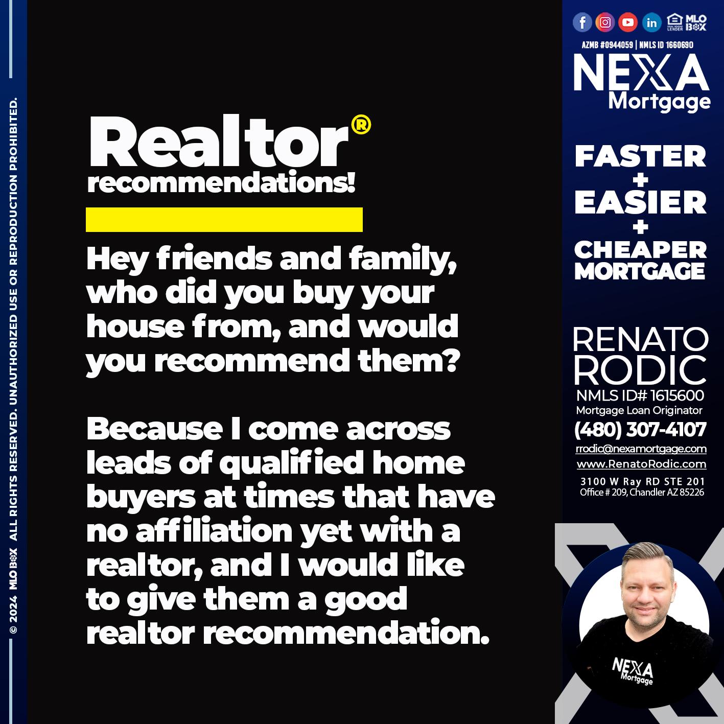 REALTOR FIXED - Renato Rodic -Mortgage Loan Originator