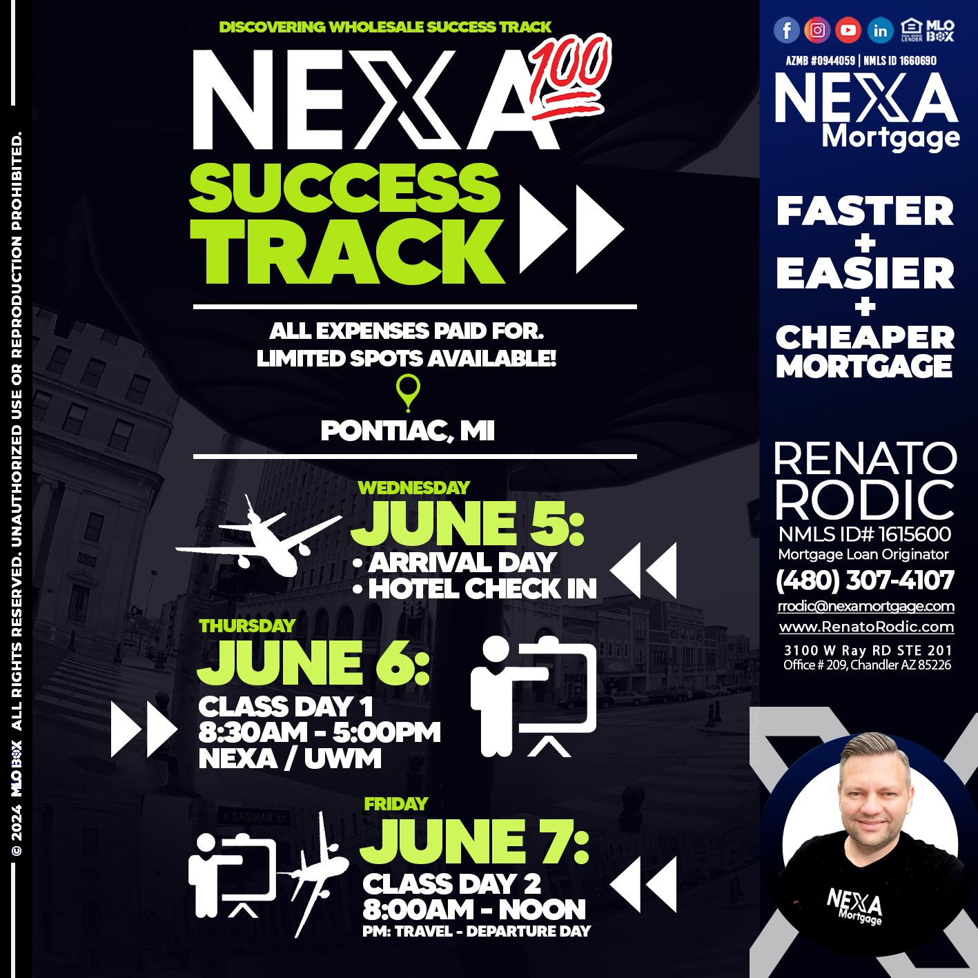 NEXA SUCCESS TRACK - Renato Rodic -Mortgage Loan Originator