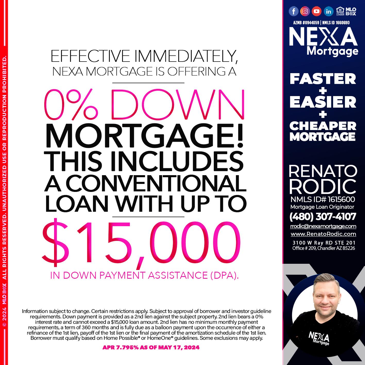 0 DOWN - Renato Rodic -Mortgage Loan Originator