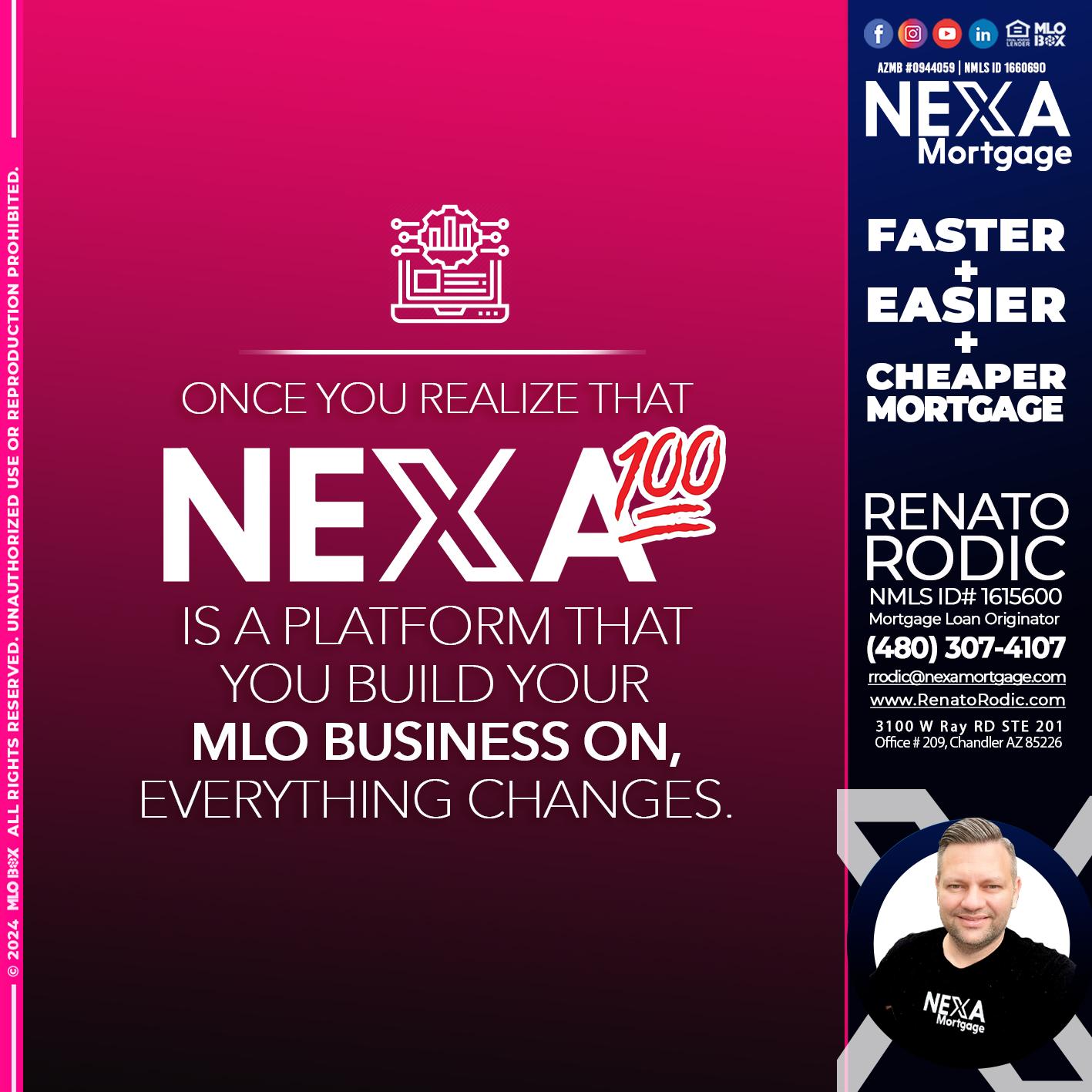 NEXA 100 - Renato Rodic -Mortgage Loan Originator