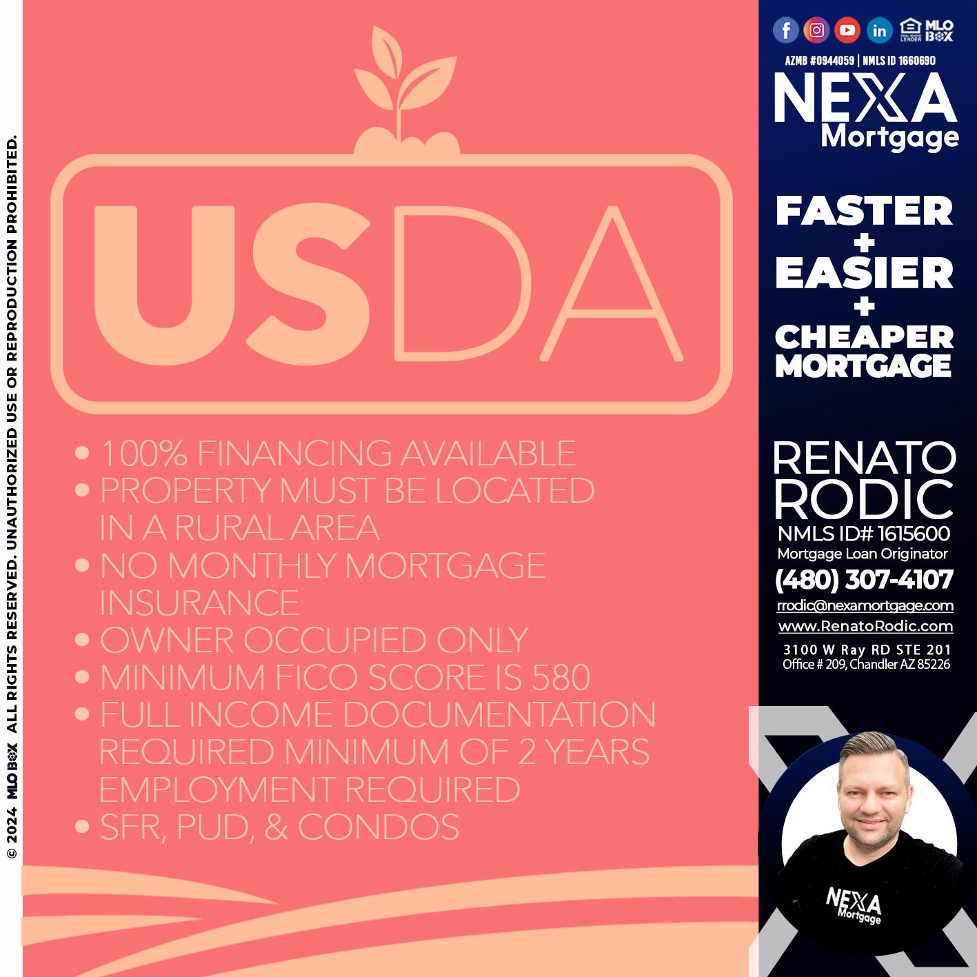 USDA - Renato Rodic -Mortgage Loan Originator