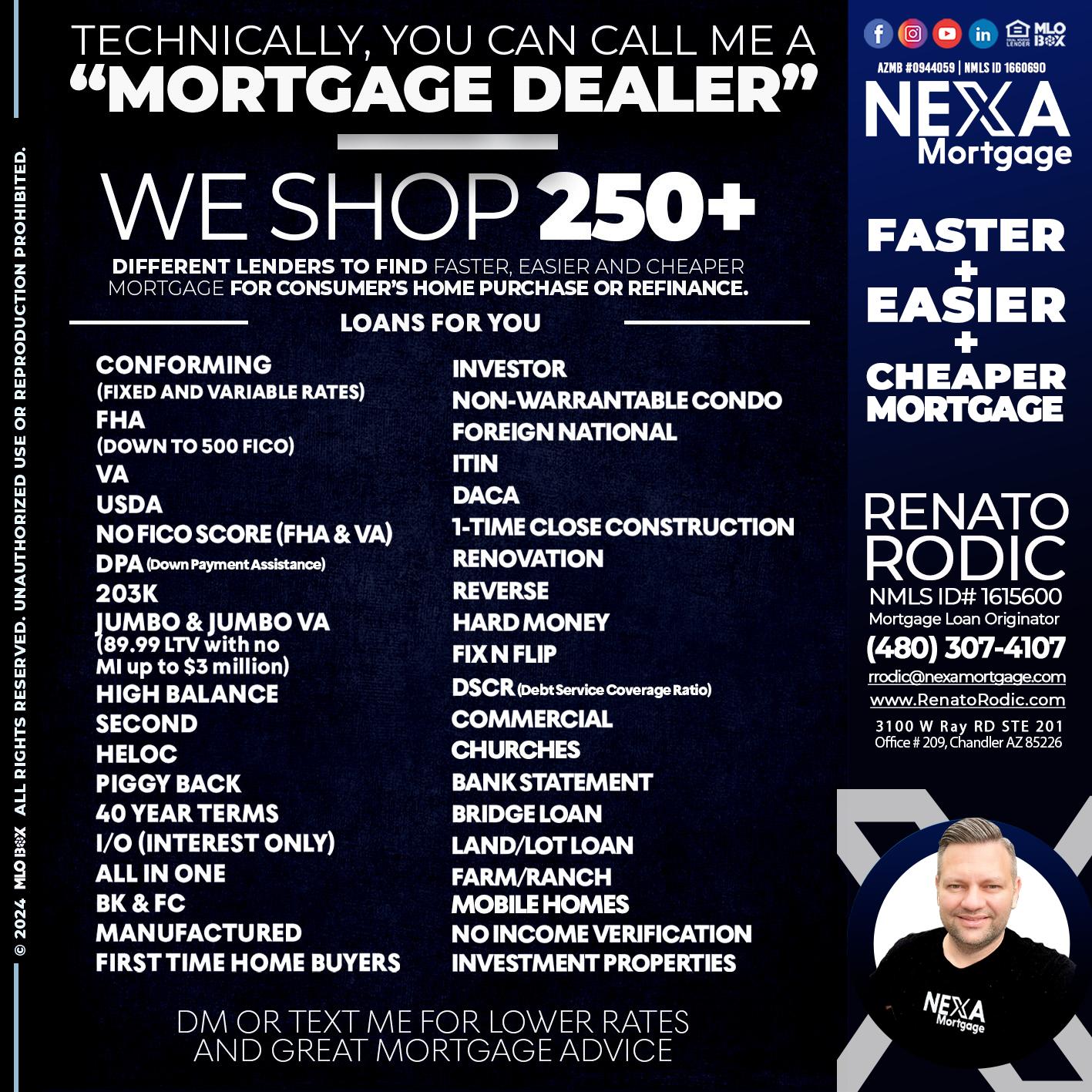 WE SHOP - Renato Rodic -Mortgage Loan Originator