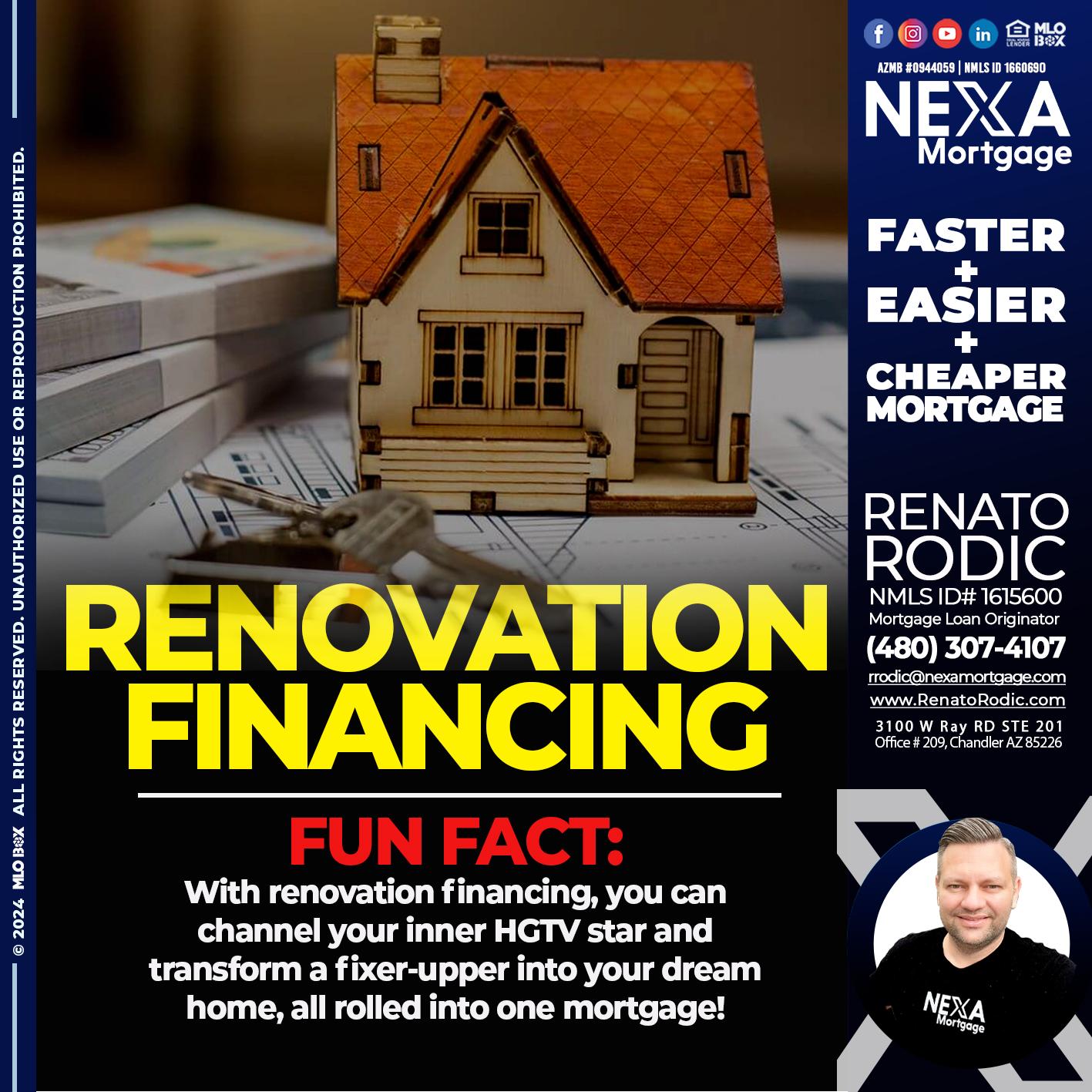 renovation loans - Renato Rodic -Mortgage Loan Originator