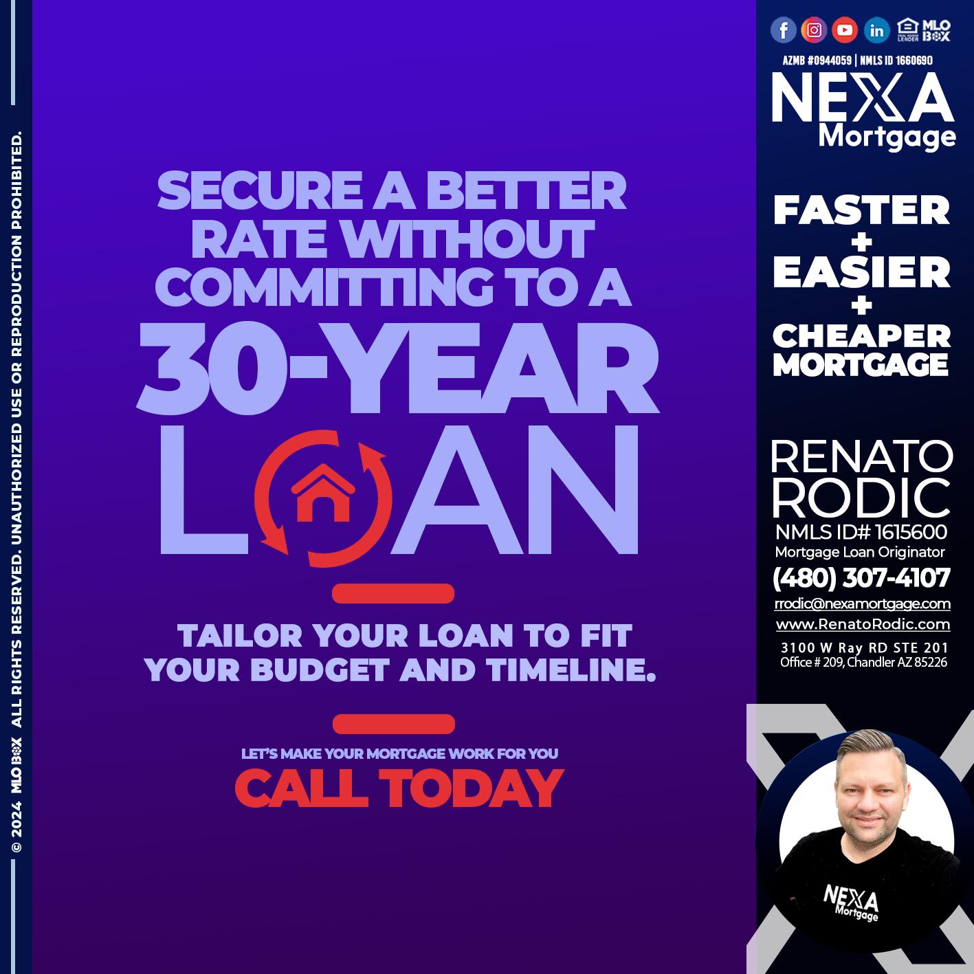 30 YEARS LOAN - Renato Rodic -Mortgage Loan Originator