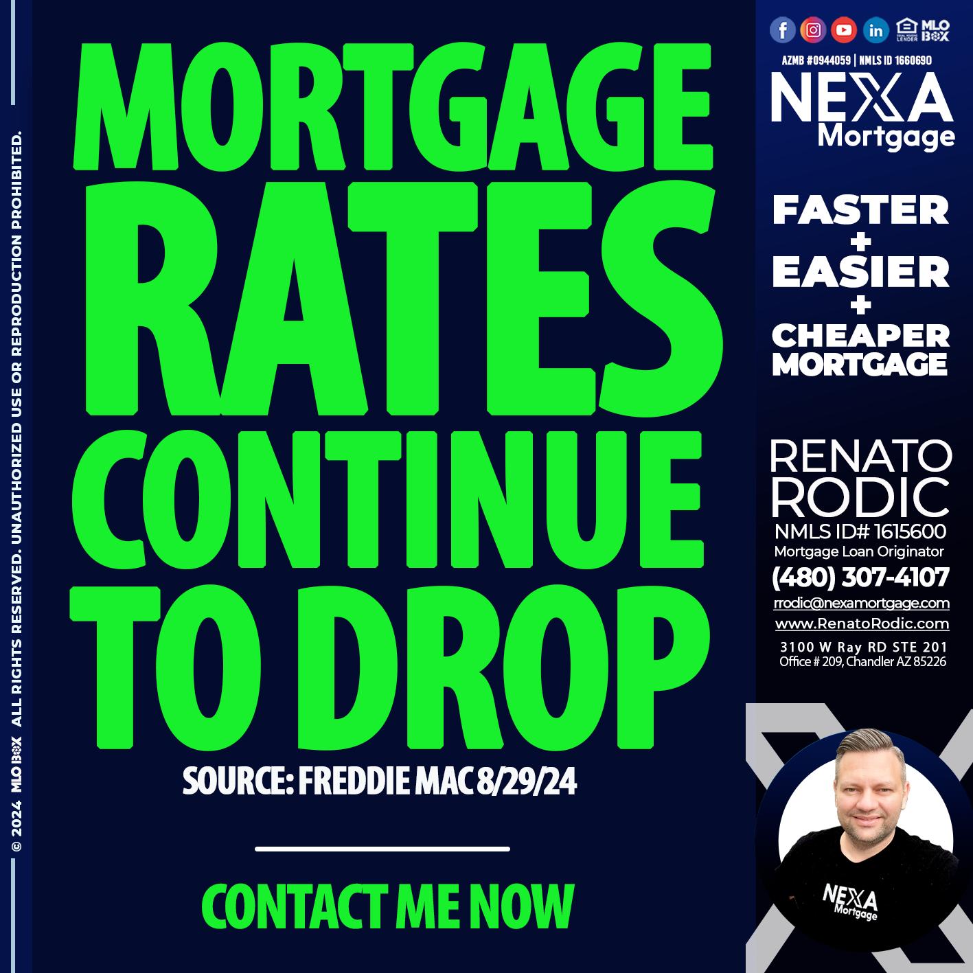 RATES DROP - Renato Rodic -Mortgage Loan Originator